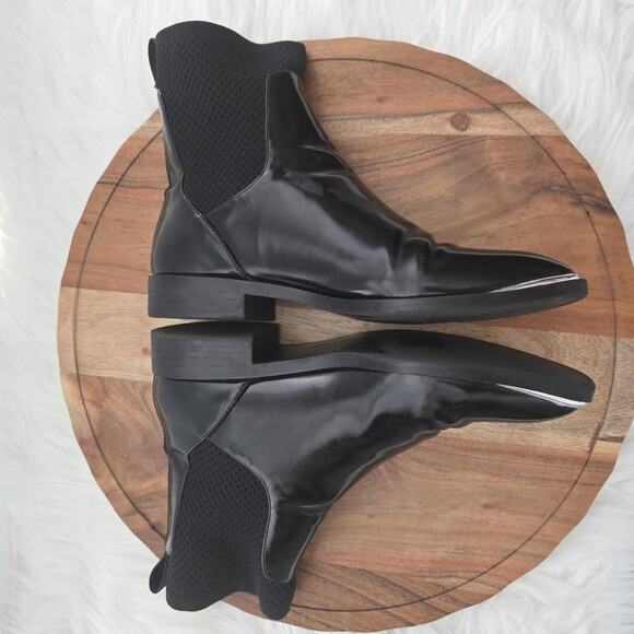 Zara Trafaluc Boots Womens Size 38 Metallic Square Toe Studded Chelsea Shoes - Picture 6 of 12